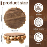2 Pcs Wooden Risers for Displays Round Wood Riser Distressed Wood Risers Farmhouse Pedestal Display Stand Rustic Pedestal Stand Decor Beaded Display Risers for Tiered Trays Home (Brown, 3.94 Inch) Yookeer