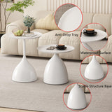 Nesting Tables, White Side Tables, Modern End Tables for Living Room Nesting Coffee Table Set of 2,Console Table Pedestal Tables TDDFLO