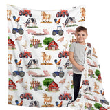 Buyyet Farm Animal Baby Blanket,Farmhouse Barn Neutral Baby Blanket for Boy Girl,Nursery Cow Chicken Pig Sheep Fleece Swaddle Receiving Blanket, Soft Newborn Toddler Kid Crib Bedding 40''x50'' for Kid Buyyet