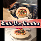 Large Round Pizza Stone for Oven - 16 inch Pizza Stone for Grill with Handles, Peel and Cutter Set - Baking Stone for Bread - Pizza Making Kit Accessories - Gifts for Food Lovers Ritual Life