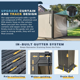 YOLENY 10x20ft Louvered Pergola, Outdoor Pergola with Adjustable Rainproof Roof, Aluminum Gazebo with 6 Panels Pull-Down Screen for Patio, Lawn, Garden, Backyard, Deck, Dark Gray YOLENY