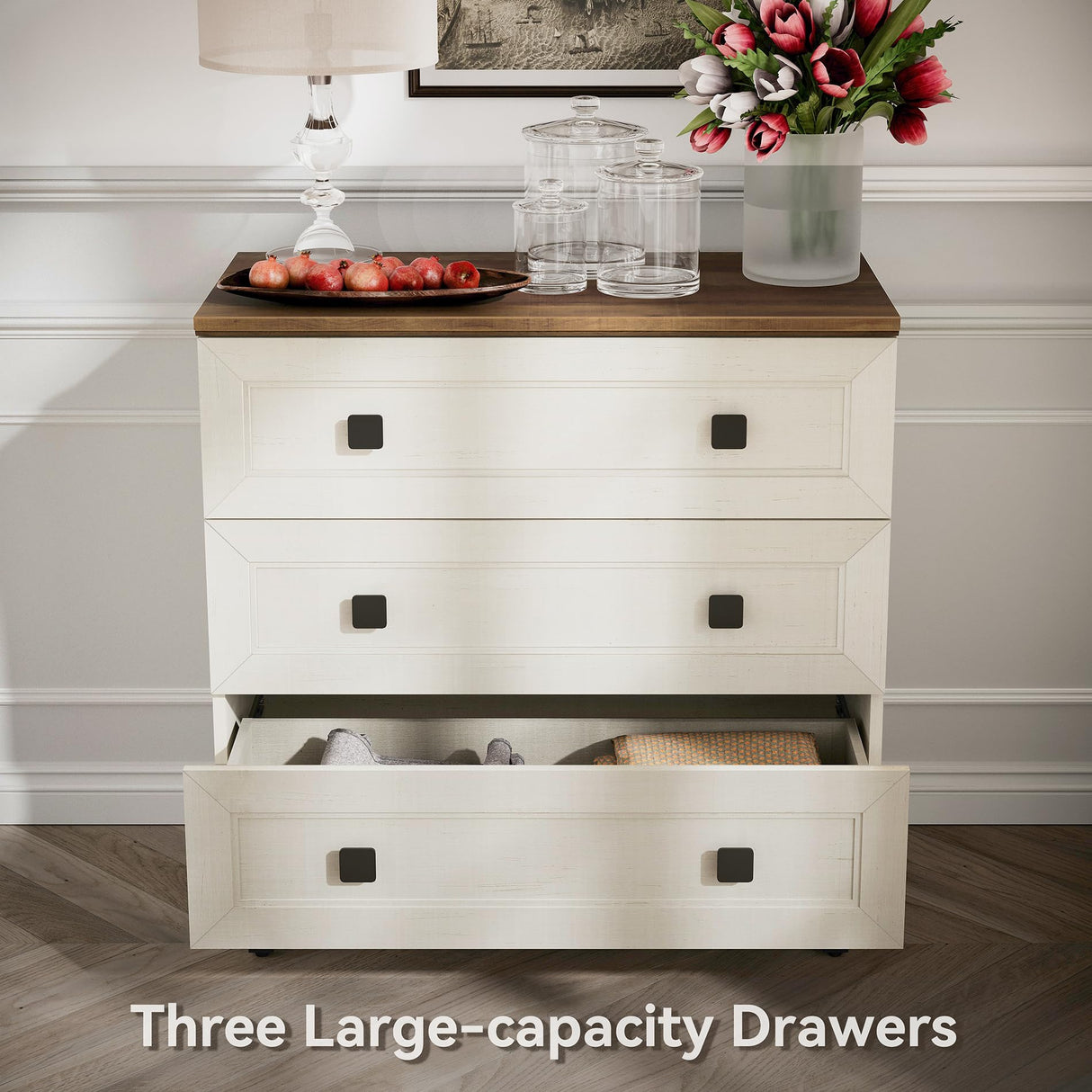 FENSULN White Dresser with 9 Drawers,3 in 1 Farmhouse Modern Chest of Drawers with Spacious Storage for Bed Room,Livingroom Hallway FENSULN
