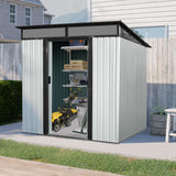 6X5 FT Outdoor Storage Shed, Waterproof Metal Garden Sheds with Lockable Door, Steel Tool Storage Buildings Shed & Outdoor Storage House for Garden, Backyard, Patio, Lawn, Trash Cans(White + Black) ANTSKU
