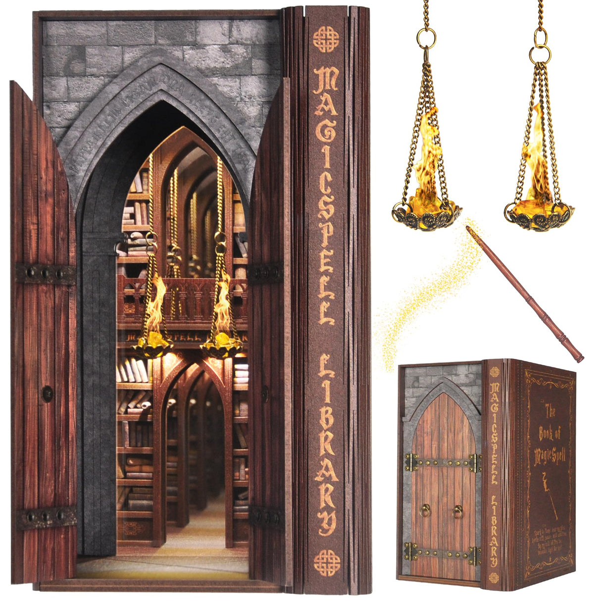 Dolphin Island DIY Book Nook Kit for Adults, Infinite Magicspell Library Booknook Dolphin Island