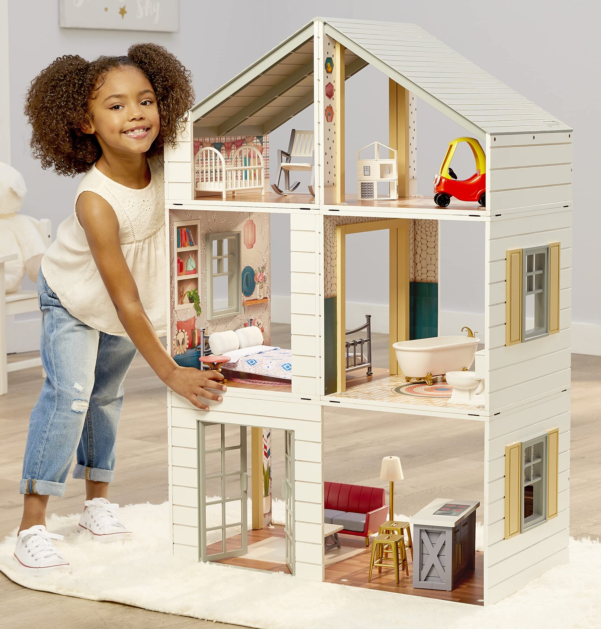 Little Tikes® Real Wood Stack ‘n Style™ Dollhouse with 14 Accessories and Many Combinations to Customize, Personalize, Dream, Design and Build and Play with Any 12-Inch Dolls - WoodArtSupply