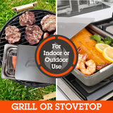 Camerons Original Stovetop Smoker - Smoker Box Gift Set w/Oak, Apple, Hickory Wood Chip Pints & Recipes - Indoor Outdoor Use on Any Heat for Smoking Meats, Veggies & Seafood - Grilling Gift for Men Camerons