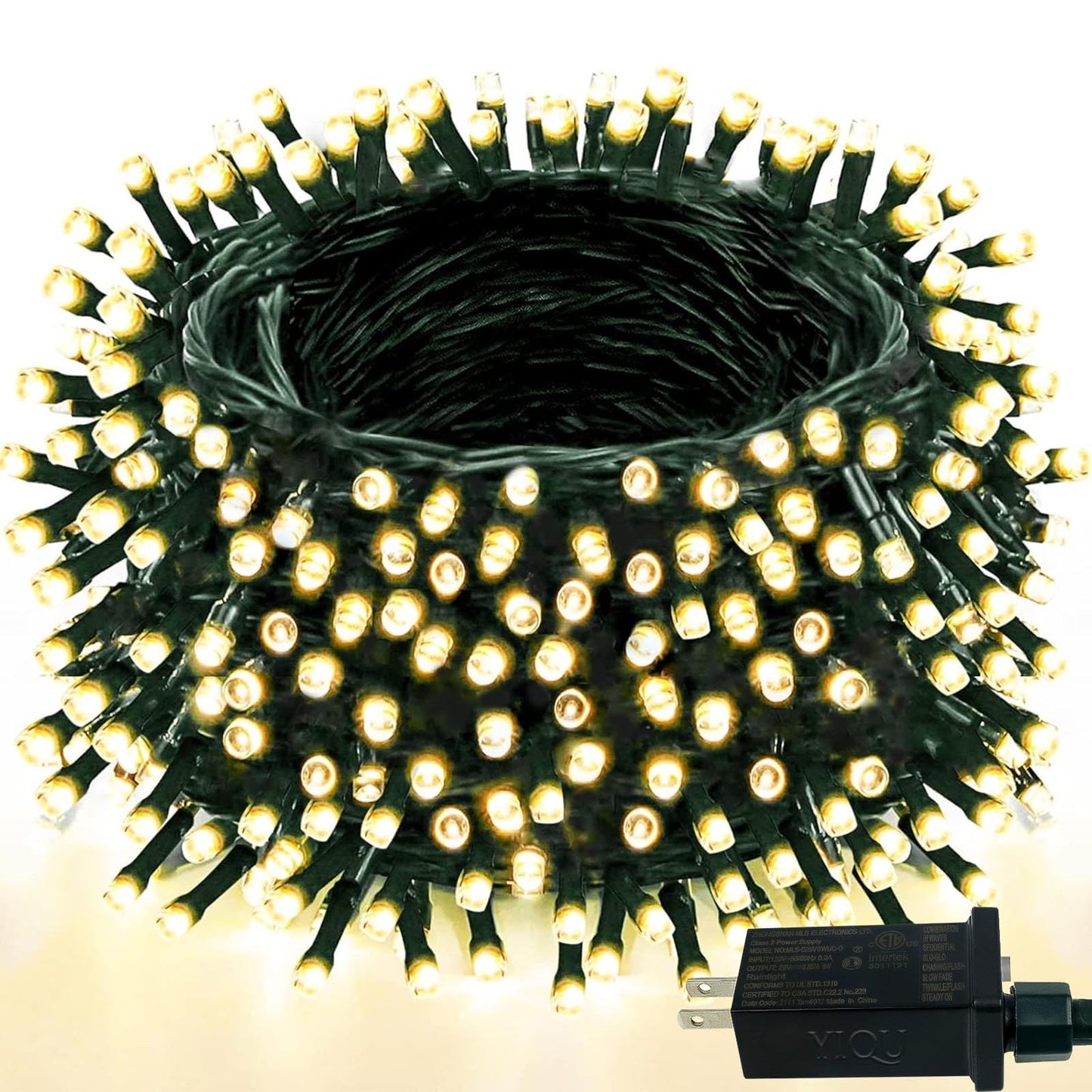 YIQU 165FT 500 LED Christmas String Lights, 8 Modes, Timer, Waterproof - for Xmas Tree, Holiday Party, Garden Decoration