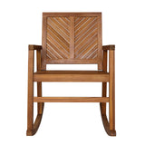 JONATHAN Y RCK100A Ned Modern Chevron-Back 300-Lbs Support Acacia Wood Patio Outdoor Rocking Chair for Garden, Lawn, Backyard, Pool, Deck, Beach, Firepit, Teak JONATHAN Y