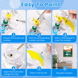 Yunnuo Landscape Paint by Numbers Kit for Adults Beginner, Sun & Mountain Paint by Number Canvas,Acrylic Abstract Paint with Numbers for with 3 Pcs Paintbrushes Home Wall Decor Gift (16 x 20 in) Yunnuo