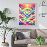 Axquilon Diamond Art Kits for Adults-Rainbow Heart 5D Diamond Painting Kits for Beginners- Round DIY Arts and Crafts Gem Art Kits for Home Decor Gift-12x16in Axquilon