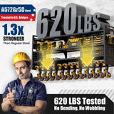 STURDIFLOW Large 49''W Power Tool Organizer Wall Mount | 620lbs Garage Storage Rack with 12 Cordless Drill Holder | 4-Tier Heavy Duty Utility Shelf for Battery Workshop Organization STURDIFLOW