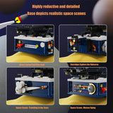 Rotating Solar System Building Blocks with Light Toy, Children's Education STEM Experiment Toy, Astronomical Science Toy, with Rocket Model, Gift for Boys 8-14 Years Old, 775 Piece Building Blocks Set CAEROKEERL