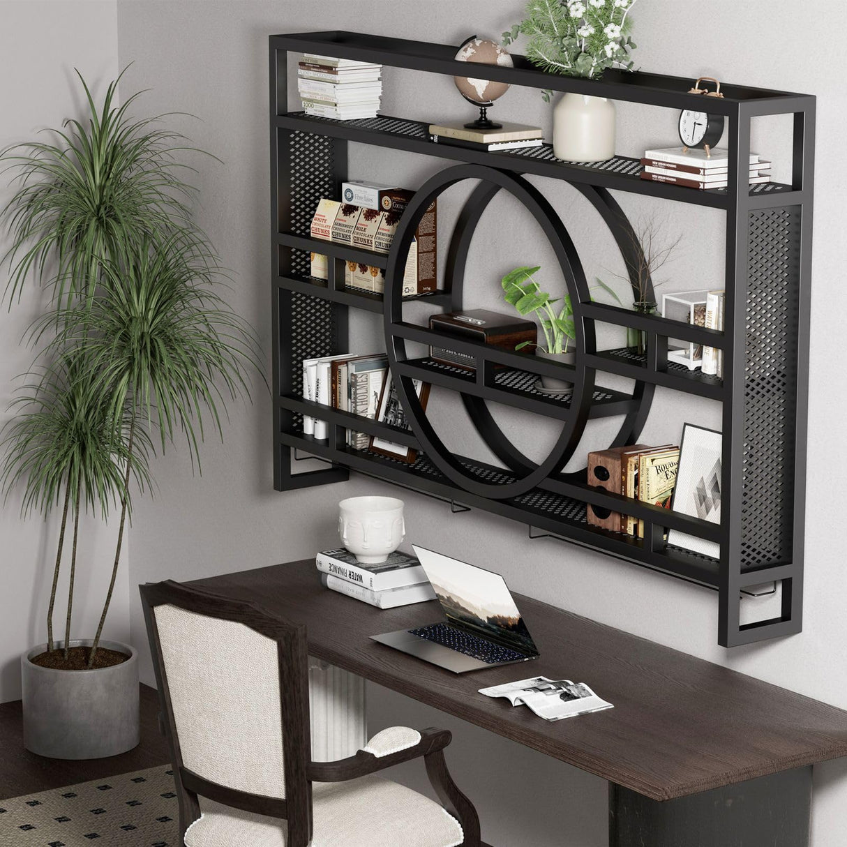 3-Tiers 39in Wine Rack Wall Mounted, Floating Bar Shelves with Wine Glass Holder Hanging Industrial Liquor Shelf, Wall-Mounted Wine Racks Cabinets for Home Bar No Assembly Required Boshen
