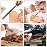 BTEC 46PCS Metal File Set,Flat File/Half-Round File/Triangle File/Round File,4PCS Large Steel Rasp Files for Metalworking,Wood File 14PCS Needle File Set,Woodworking Steel File for Metal Work BTEC