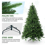 6FT Artificial Christmas Tree with 1413 PE&PVC Mixed Branch Tips, Unlit Hinged Premium Spruce Fake Xmas Trees, Green, Foldable Base Treepool