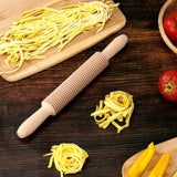 Beech Wood 3mm Spaghetti Pasta Cutter Noodle Lattice Roller Docker Dough Cutter Wooden Rolling Pin Spaghetti Pasta Maker Beechwood Noodle Cutter Rolling Pin Kitchen Cooking Tools /G