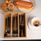 Fibogollo Silverware Organizer Bamboo Kitchen Drawer Organizer Kitchen Utensil Organizers, Flatware Organizer Tray for Flatware, Utensils(Natural) Fibogollo