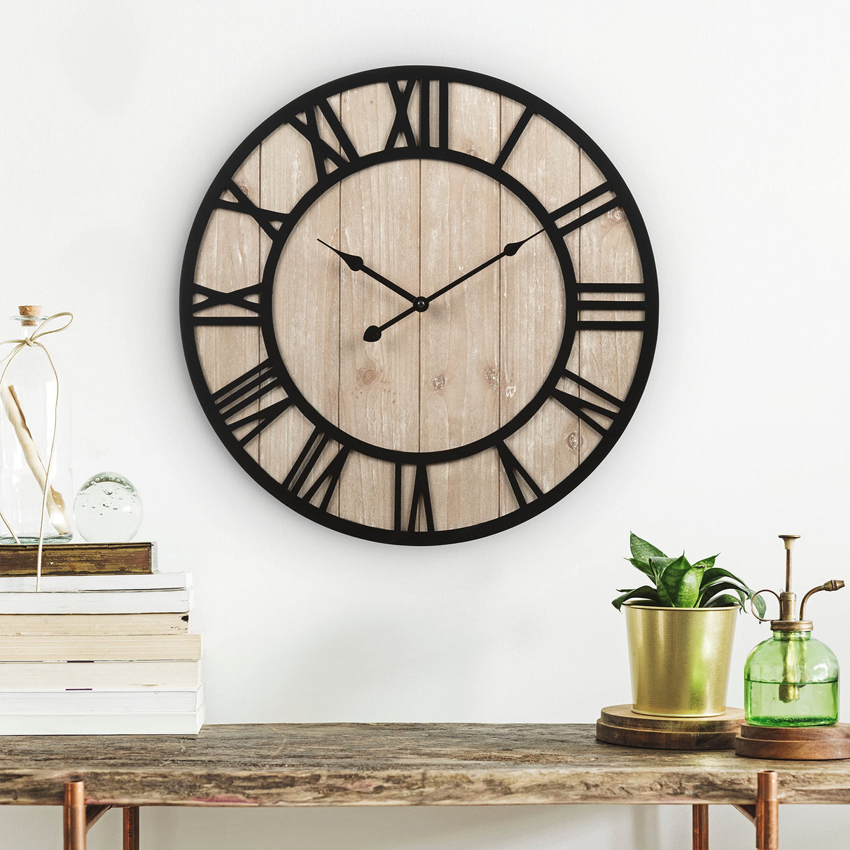 La Crosse Clock 404-3450A 19.7-Inch Harper Wood Quartz Analog Wall Clock La Crosse Technology