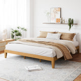 COLAMY 12 Inch King Size Platform Bed Frame，Sturdy Wood Bed Frame with Wood Slat Support, No Box Spring Needed, Easy Assembly(Rustic Pine) COLAMY