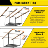 GIOTORENT 3x4FT Overhead Garage Storage Rack, Heavy Duty Metal Garage Ceiling Storage Racks, Adjustable Garage Shelving/Garage Organization/Garage Storage Shelves, 450lbs Weight Capacity, Black GIOTORENT