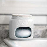 Farmhouse Canisters Sets for the Kitchen - Mason Jar Ceramic Kitchen Utensil Holder, Spoon Rest, Cute Cookie Jar, Salt & Pepper Shaker Sets, Sponge Holder, Measuring Cups & Spoons (White,17-Pc Bundle) Goodscious