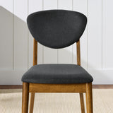 Best Choice Products Dining Chairs Set of 2, Mid-Century Modern Upholstered Wood, Armless w/Seat Cushion, Padded Backrest - Walnut/Charcoal Best Choice Products