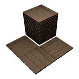 Feilingwood Composite Wood Patio Deck Tiles-12" x 12" Composite Deck Tiles 20 PCS, All Weather Waterproof Outdoor Interlocking Flooring Tile for Balcony, Backyard, Porch (Golden Teak) feilingwood