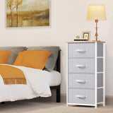YITAHOME Dresser with 4 Drawers - Fabric Storage Tower, Organizer Unit for Bedroom, Living Room, Hallway, Closets - Sturdy Steel Frame (Light Grey) YITAHOME