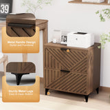 Royal Windsor Fluted Nightstand Set of 2 with 2 Drawers, Side End Table, Small Accent Storage Cabinet,Modern Night Stand Bedside Table for Bedroom, Brown Royal Windsor