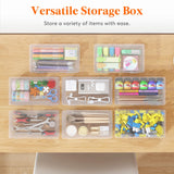 Lifewit Plastic Pencil Box with Snap-tight Lid, Large Capacity Hard Pencil Case, Craft organizer for Art Supply,Office, 4 Pack Lifewit