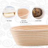 DOYOLLA Bread Proofing Baskets Set of 2 10 inch Oval Shaped Dough Proofing Bowls w/Liners Perfect for Professional & Home Sourdough Bread Baking DOYOLLA