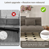 homeokay Futon Sofa Bed Convertible 70 inch Solid Wood Couch for Living Room, Chenille Fabric, 2 Cushions (Gray) homeokay