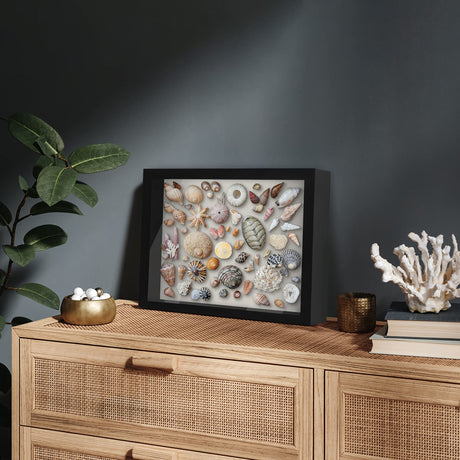 Americanflat 11x14 Shadow Box Frame with Shatter-Resistant Glass - Silhouette Collection - Large Shadow Box Display Case for Tabletop and Wall Display - Black with Soft Felt Back Americanflat