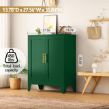 GAIOUS 35.83" Metal Pantry Storage Cabinet with 2 Doors and 2 Adjustable Shelves, Green Freestanding Hutch for Kitchen/Laundry/Living Room/Bedroom GAIOUS