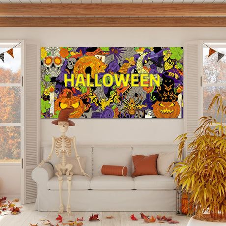 ZOIIWA Halloween Giant Mandala Coloring Posters for Kids Adult Halloween DIY Drawing Coloring Tablecloth Mandala Holiday Coloring Poster for Home School Wall Decor Drawing Games DIY Painting Crafts ZOIIWA