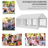 Outsunny 10' x 20' Heavy Duty Party Tent & Carport with Removable Sidewalls and Double Doors, Large Canopy Tent, Sun Shade Shelter, for Parties, Wedding, Outdoor Events, BBQ, White Outsunny