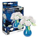 BePuzzled, Roses in Vase White, Original 3D Crystal Puzzle, Ages 12 and up Original 3D Crystal Puzzles