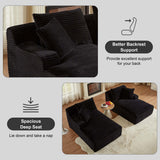 Tmsan 78.8" Oversized Double Chaise Lounge Sofa Indoor, Corduroy Boneless Couch Bed Comfy Foam Compressed Cloud Loveseat Sleeper Chair for Living Room Apartment Office Tmsan