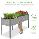Best Choice Products 72x24x30in Raised Garden Bed, Elevated Wood Planter Box Stand for Backyard, Patio, Balcony w/Divider Panel, 6 Legs, 300lb Capacity - Gray Best Choice Products