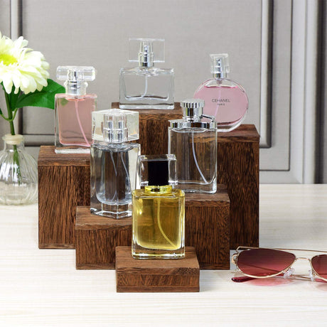 MOOCA Wooden 6 Pcs Square Risers for Display Jewelry and Accessories Display Stand Wooden Display Risers, Wood Jewelry Risers Wood Figurine Display MOOCA