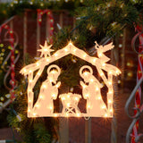 LAMPHOME Lighted Nativity Christmas Window Decoration - Silhouette Lights for Home, Party, Patio, Lawn, Garden LAMPHOME