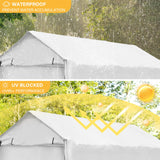 17x10 ft Carport Canopy Heavy Duty Waterproof Garage Car Shelter Storage Shed with Walls and 2 Doors outdoor basic