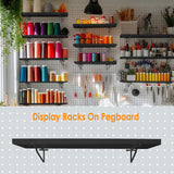 2 Pack Pegboard Shelves with Brackets, Peg Shelf Board with Hooks Fits 1/8" 1/4" Pegs Slots, Peg Board Organizer Accessories Various Tools Storage Arrange System for Garage Craft Workshop Workbench G.CORE
