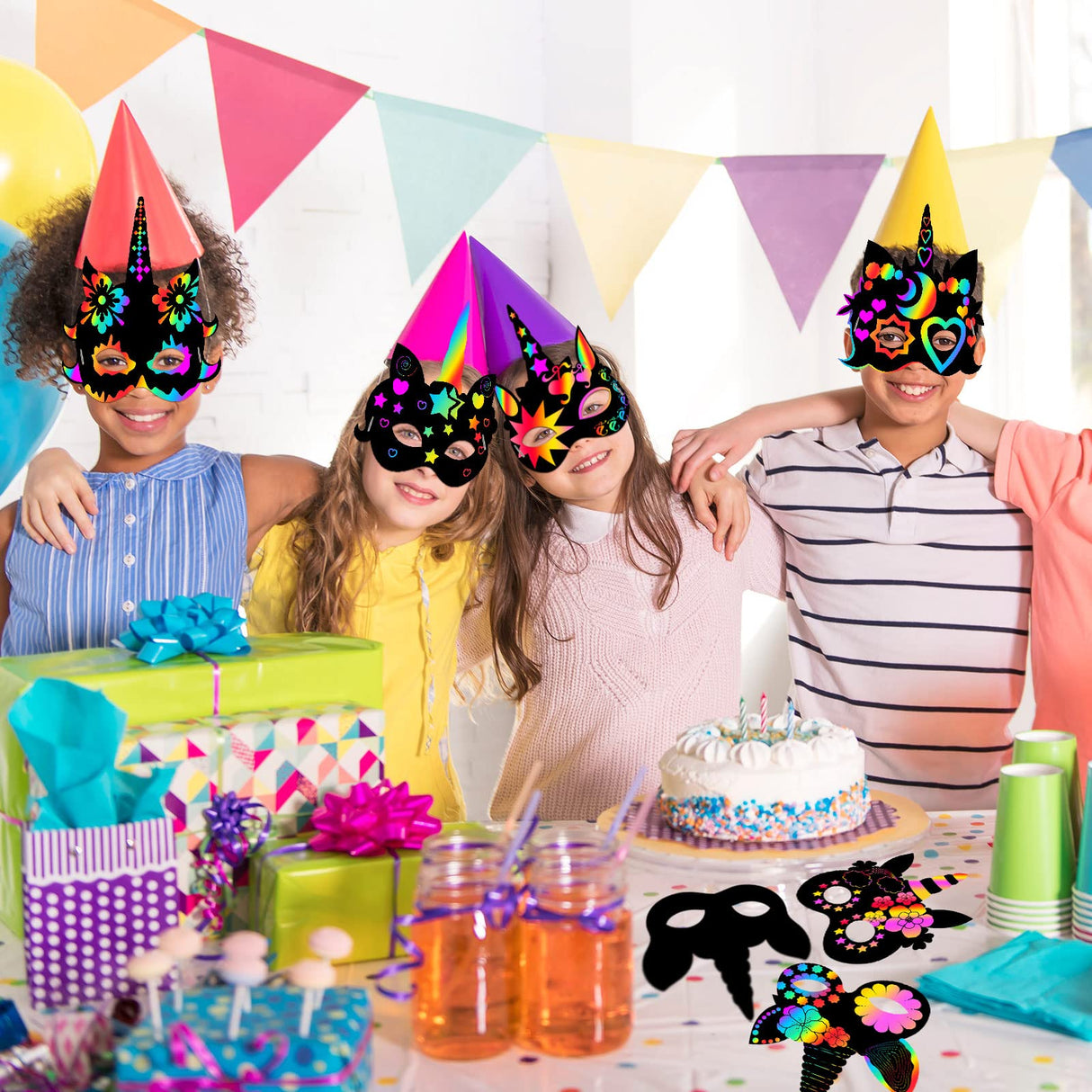 48 Pcs Unicorn Scratch Cards for Kids Rainbow Spring Scratch Crafts 12 Styles Scratch Off Unicorn Party Favors for DIY Crafts Home Decoration Art Project Games Sratte