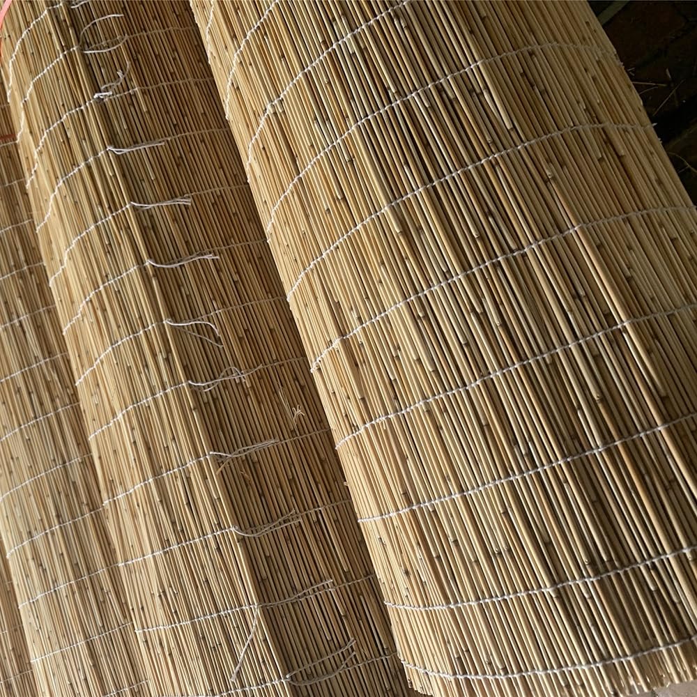 QHDPKU Outdoor Bamboo Blinds Roll Up Woven Reed Shades Waterproof Matchstick Roller Curtain for Window Patio Gazebo Restaurant, Breathable, 24" 30" 32" 40" 46" 54" 60" 72" Wide Cordless QHDPKU