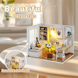 Flever Dollhouse Miniature DIY House Kit Creative Room with Furniture for Romantic Artwork Gift (Sunny Study) Flever