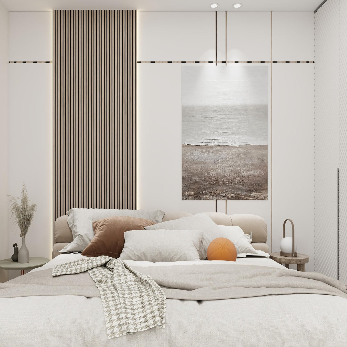 eazart Acoustic Wood Veneer Slat Wall Panels for Interior Wall and Ceilings Decor | Sound-Absorbing Felt Board | 3D Sound Proof Decorative Panels | 94.49” x 23.62” Each Box | 2 Pack | Natural Walnut eazart