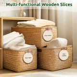 Philorn 50pcs Wooden Ornaments for Crafts 3.5" Unfinished DIY Wooden Christmas Ornaments, Predrilled Wood Slices Circles for Crafts Paint Holiday Hanging Decorations (50pc Rounds) PHILORN