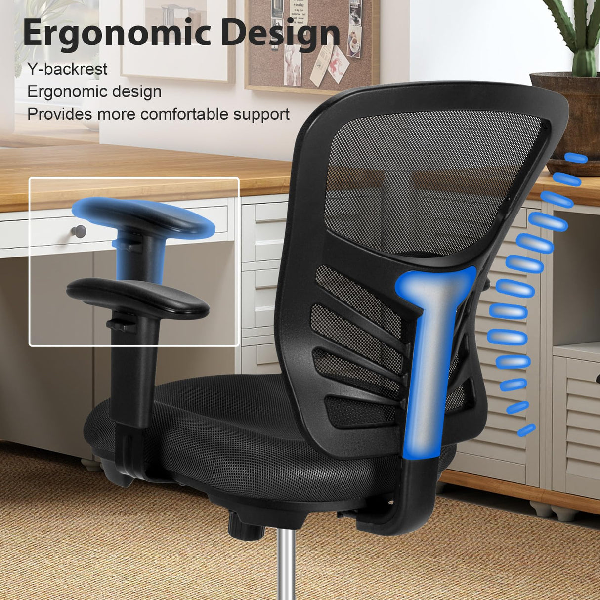POWERSTONE Drafting Chair, Ergonomic Standing Desk Chair Adjustable Height, Tall Office Chair with Adjustable Armrests and Footrest Ring, High Computer Chair for Tall Desk, Standing Desk POWERSTONE