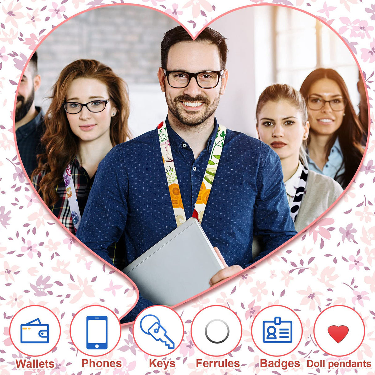 Shihanee 40 Pcs Sublimation Blank Lanyards White Neck Lanyards Blank DIY Lanyards with Detachable Buckles Heat Transfer Lanyards for Keychain ID Card Name Badge Holder Mobile Phone Shihanee